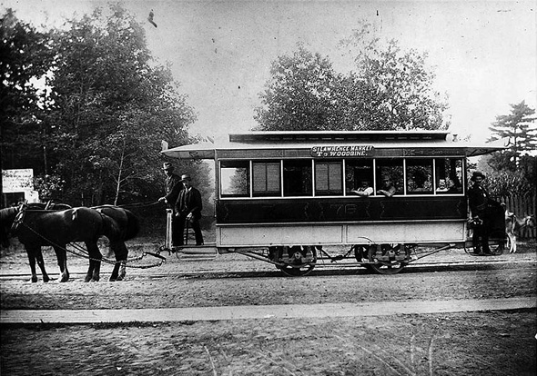 201111-Horse_drawn_streetcar_Toronto_1885 Horse Drawn Streetcar Toronto - 1885
